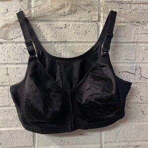 Playtex 18 Hour Bra 4390 40D Front Closure Wireless Comfort Black Full Coverage